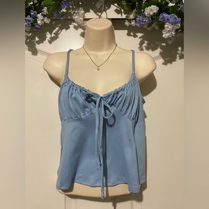 Light Blue Ruched Spaghetti Strap